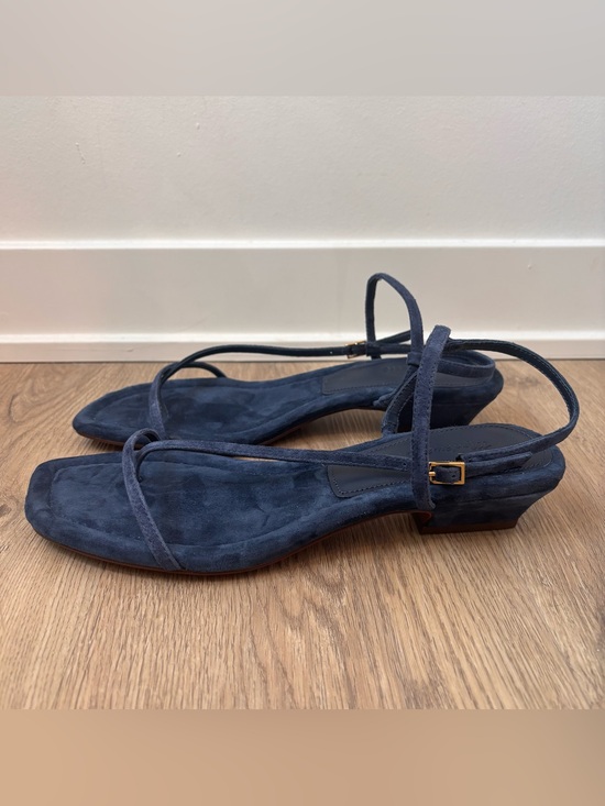 Madewell Shoes - Madewell Women’s The Maycie Asymmetric T-Strap Sandal Suede Blue Size 7.5 NU745